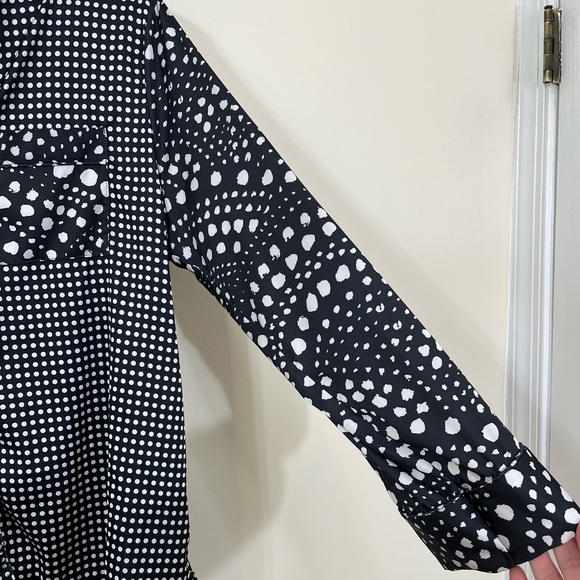 Sam Edelman Black White Multi-size Polka Dot Sleep Shirt - Picture 5 of 7